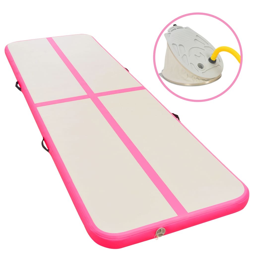 Inflatable Gymnastics Mat with Pump 300x100x10 cm PVC Pink